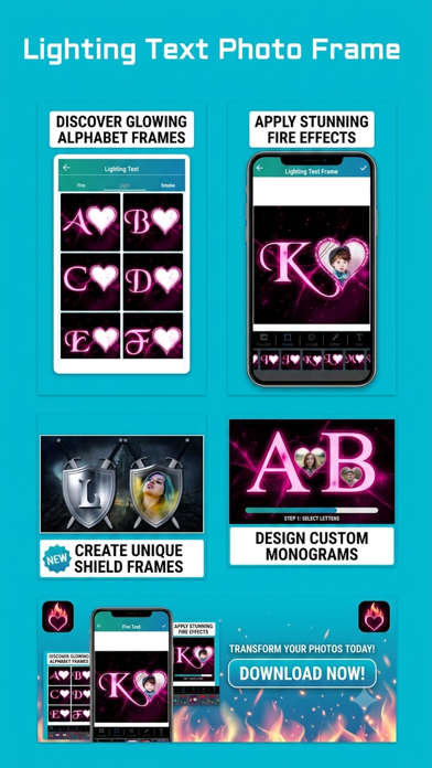 Lighting Text - NeonPhotoFrame app screenshot