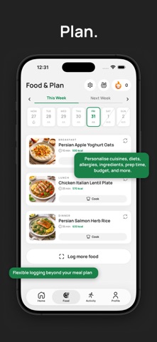 Feat: AI Calorie & Meal Plan iPhone screenshot