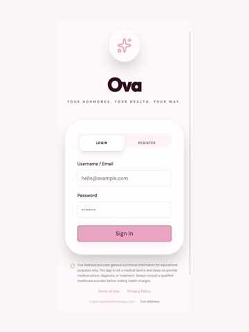 Ova: Women's Calorie Tracker iPad screenshot