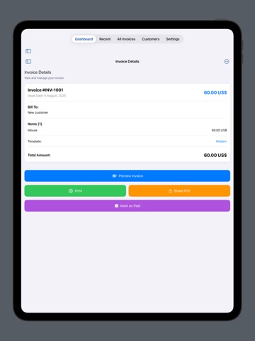 Invoices Maker iPad screenshot
