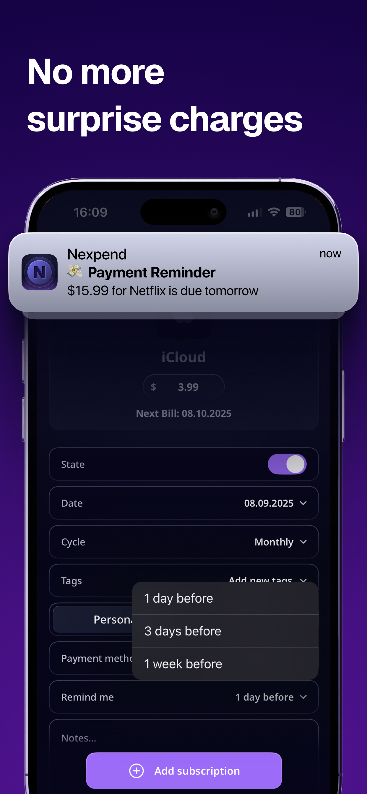 Subscription Manager: Nexpend