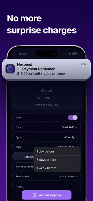 Subscription Manager: Nexpend Screenshot 4 of 6