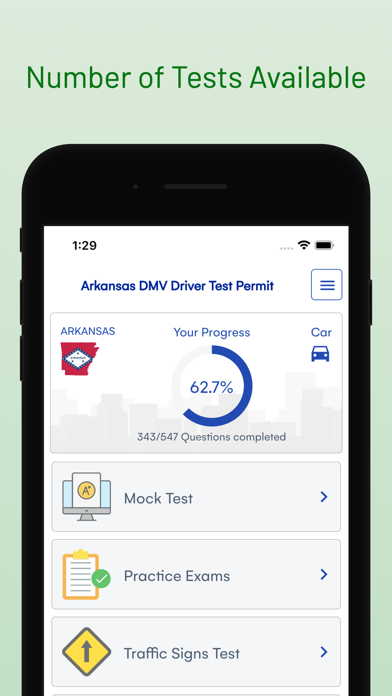 Arkansas DMV Drivers Test Prep Screenshot