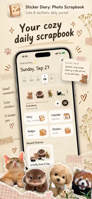 Sticker Diary: Photo Scrapbook screenshot 1