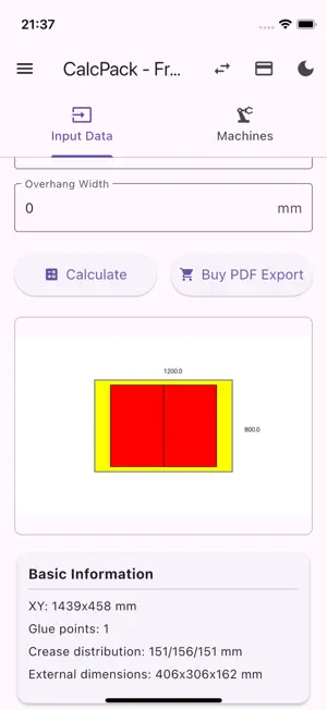 CalcPack calculating packaging screenshot 2
