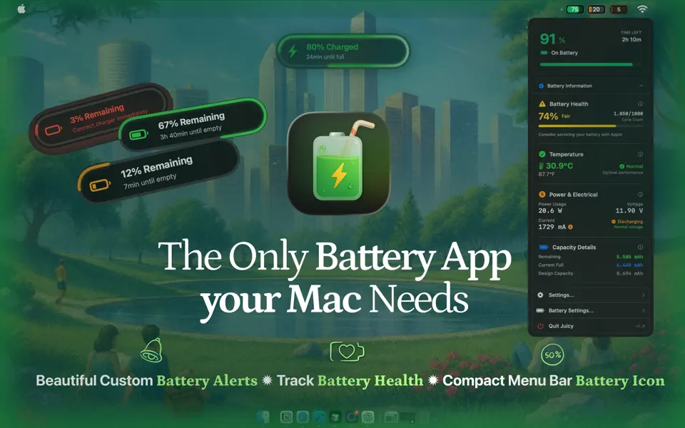 Screenshot 1 of Juicy: Battery Alerts & Health 1.2.1