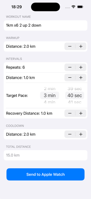 Run: Interval Planner Screenshot 1 of 3