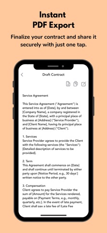 Contract Maker - Legal AI Help iPhone screenshot