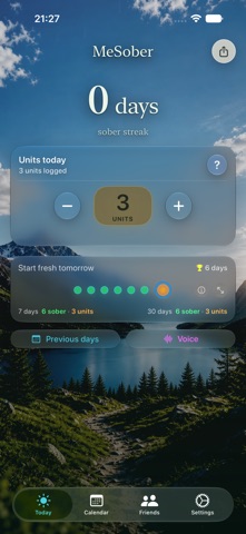 MeSober iPhone screenshot