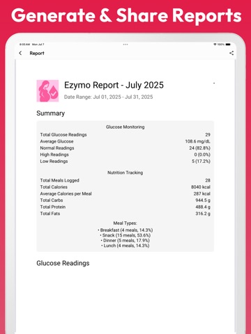 Gestational Diabetes Tracker° iPad screenshot