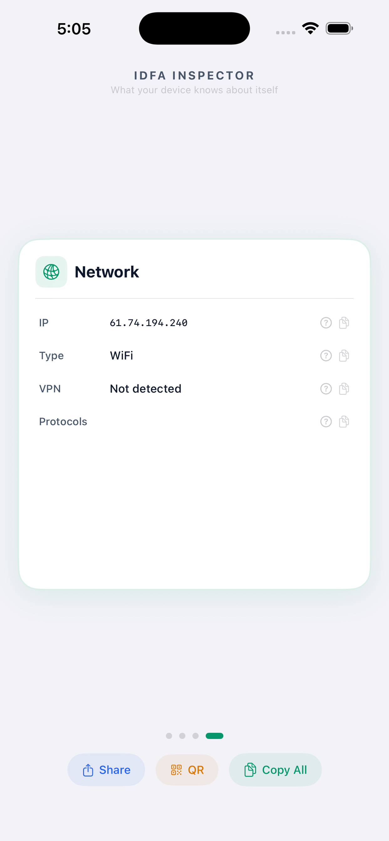 IDFA Inspector — Device Info