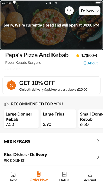 Papa's Pizza And Kebab. Screenshot