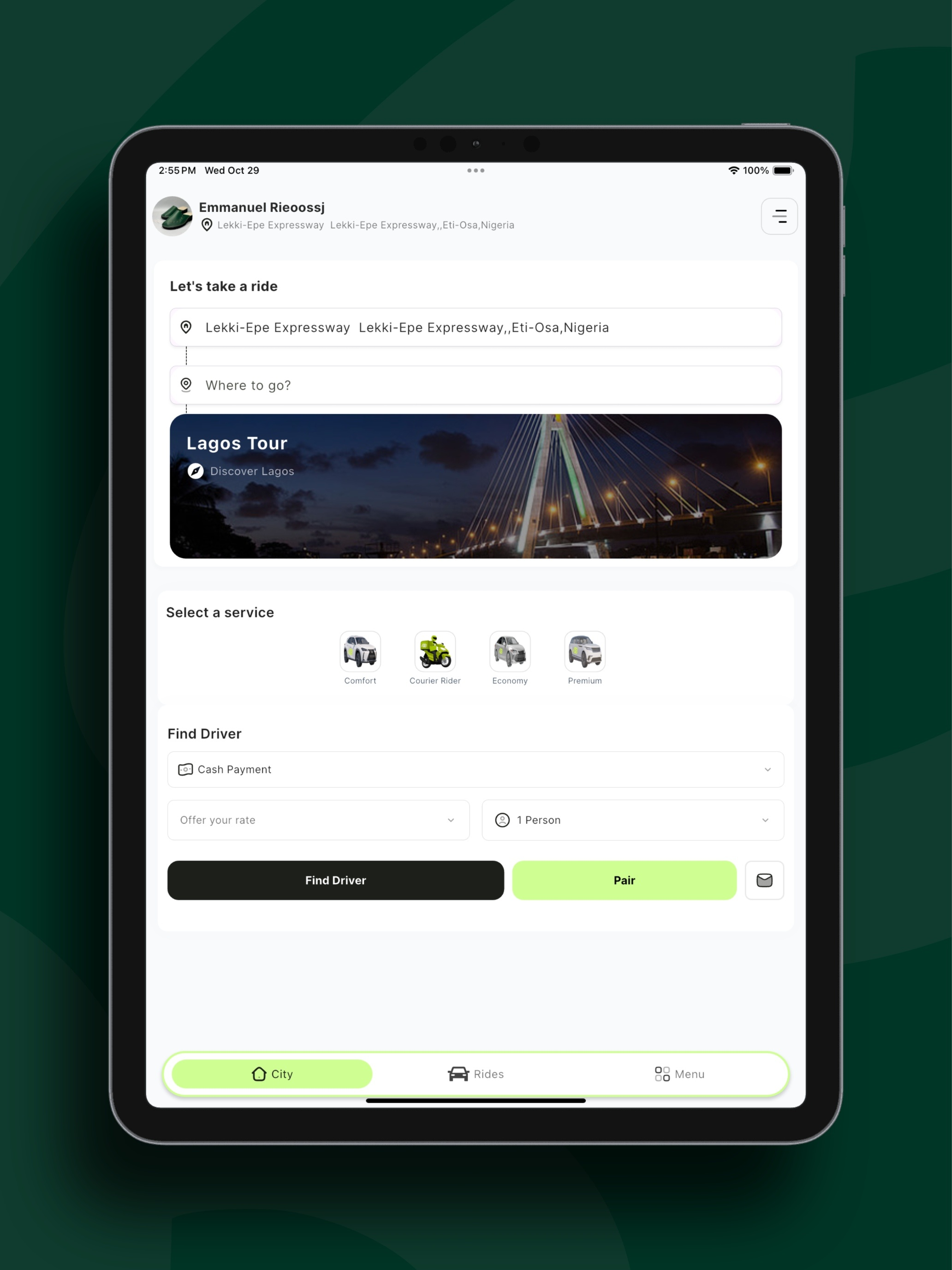 Mride: Order a Ride