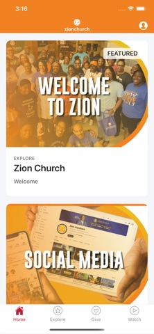 Zion Church Mobile App iPhone screenshot