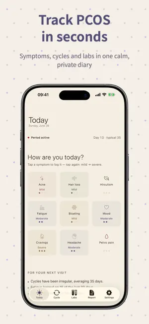 PCOS Diary: Period & Symptom screenshot 1
