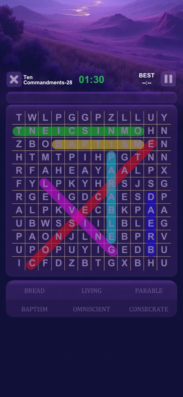 Screenshot #2 pour Bible Word Search Game Puzzle