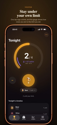 Vesper: Mindful Drink Tracker iPhone screenshot