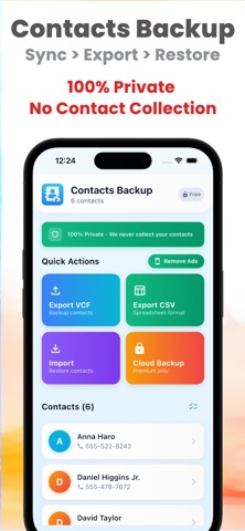 Contacts Backup Tool screenshot