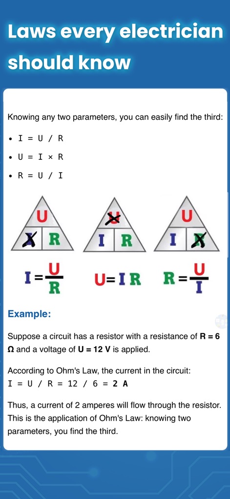 Electrician Handbook — Basics - Reference App | MWM