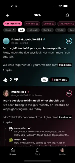 sus. - real dating stories screenshot 2