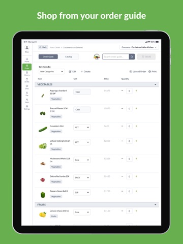 Cusumano and Sons iPad screenshot