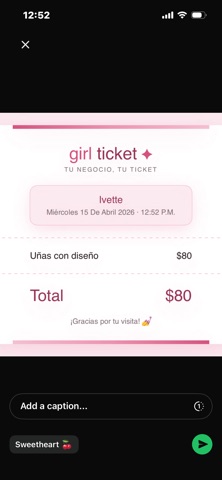 Girl Ticket iPhone screenshot