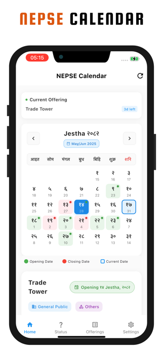 NEPSE Calendar Screenshot 1 of 8