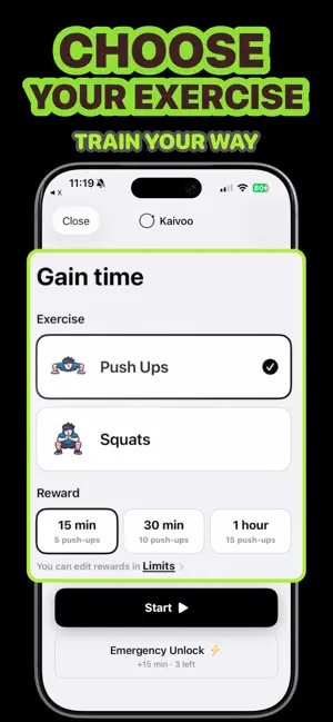 Kaivoo - Pushup App Blocker screenshot 4