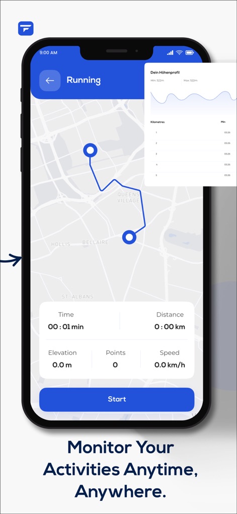 Teamfit - train as a team - Esta ferramenta oferece monitoramento detalhado de atividades, apresentando uma visualização de mapa da rota percorrida e um "elevation profile" (perfil de elevação) para análises de desempenho e planejamento de rotas.