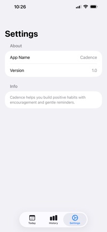 Cadence: gentle habit-tracker screenshot