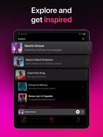AI Music Generator - aUdio iPad screenshot