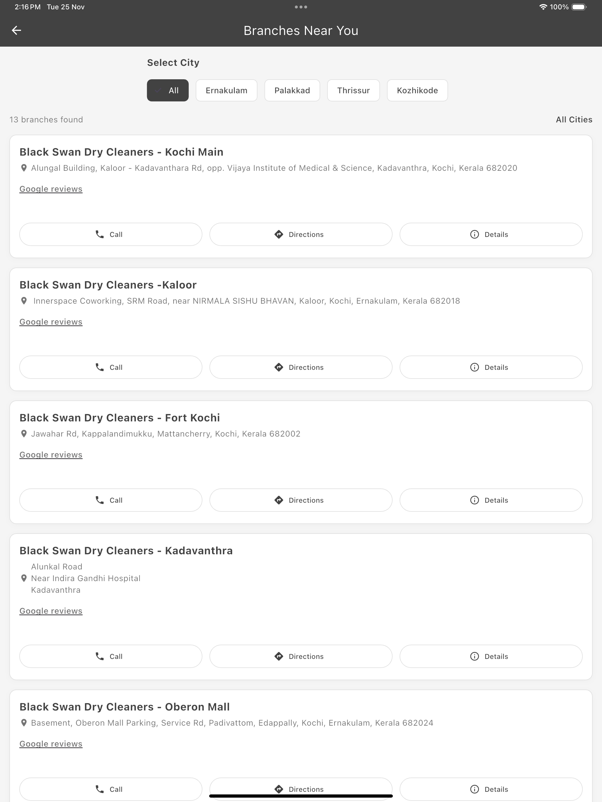 Black swan dry cleaners screenshot 6