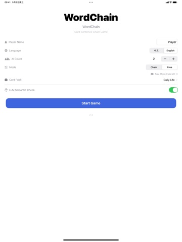 WordChain - Sentence Card Game