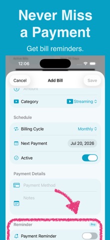 Bill Tracker: Subscription iPhone screenshot