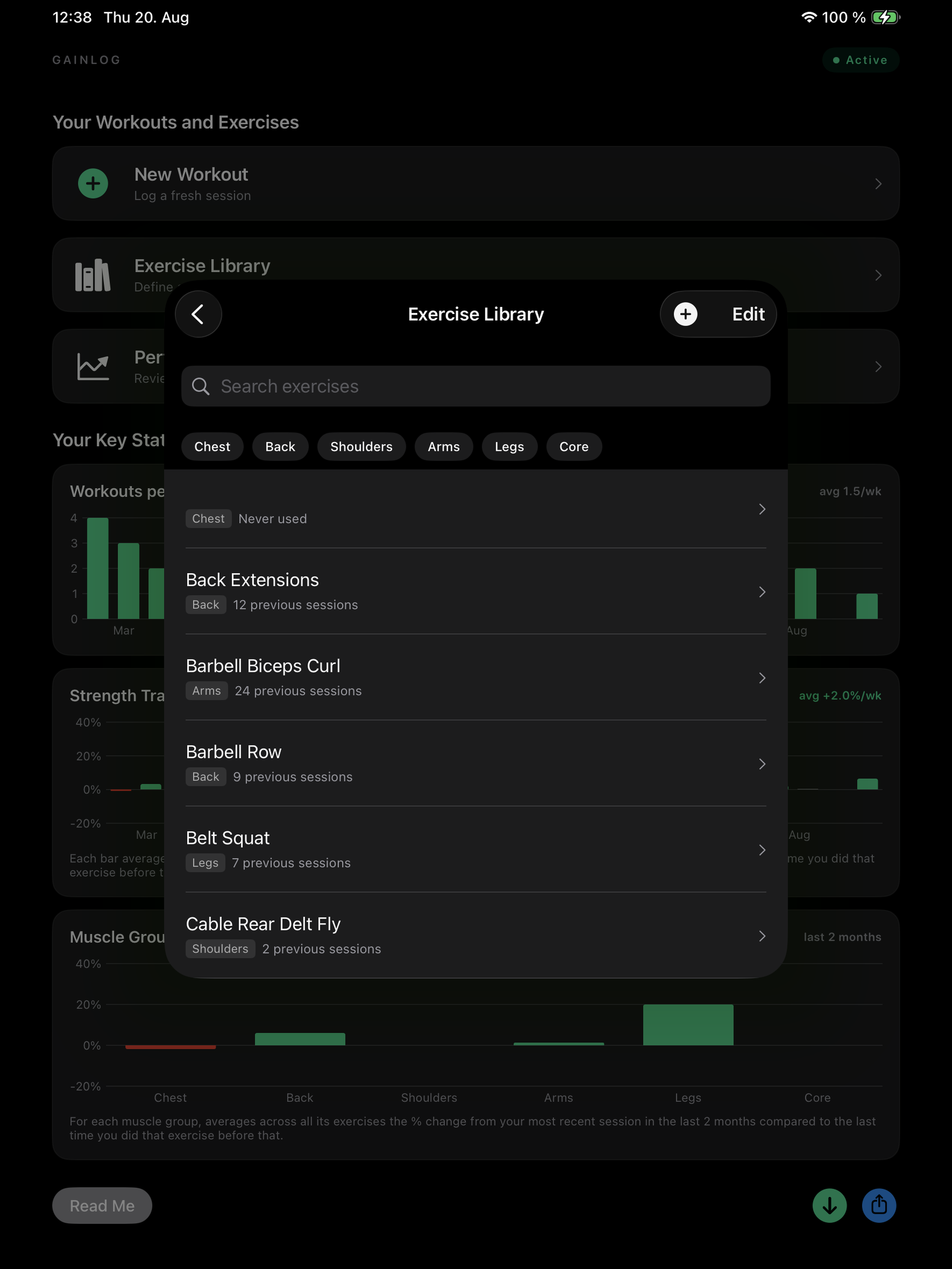 GainLog: HIT Workout Tracker screenshot 8