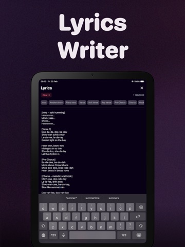AI Music Song Generator: Songr iPad screenshot