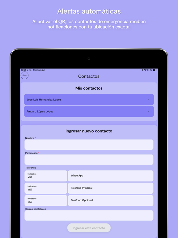 Infovital iPad screenshot