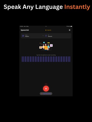 SpeechAI - AI Voice Translator iPad screenshot