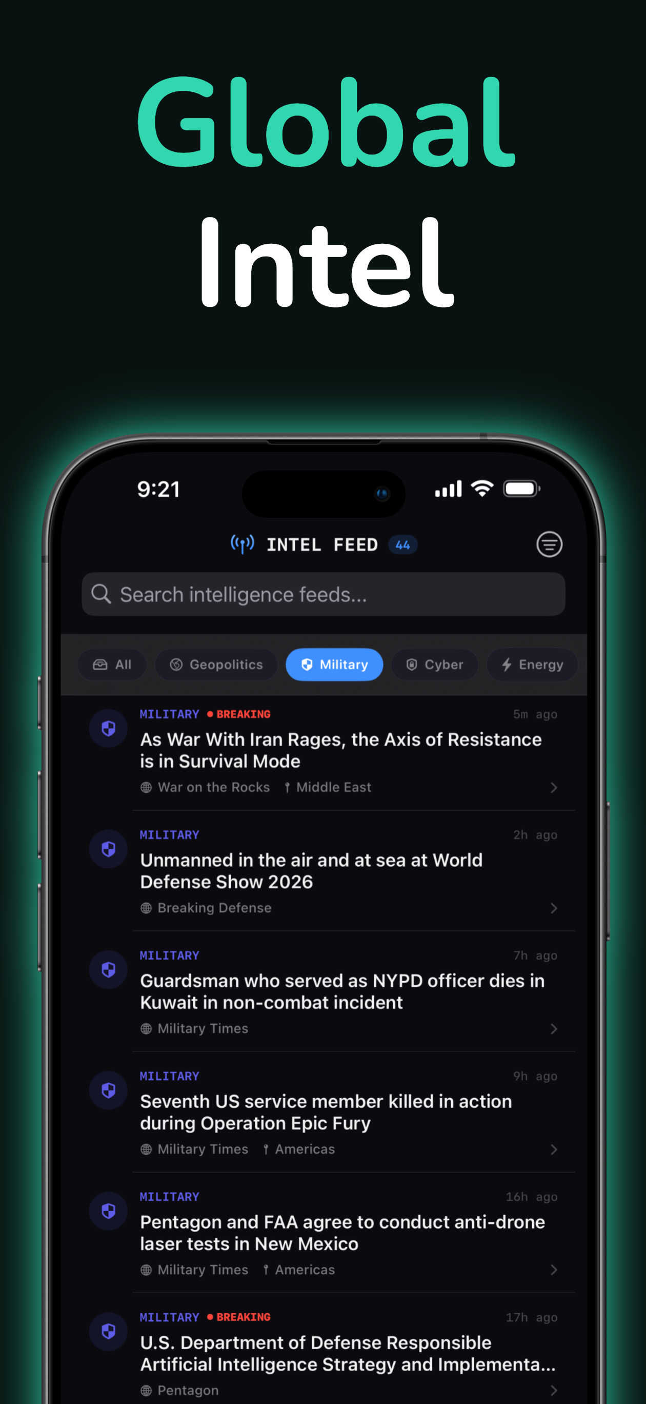 World Monitor App: Terminal