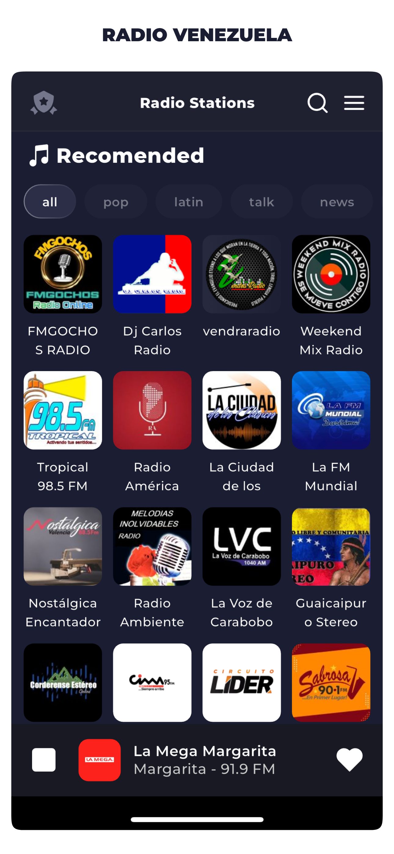 Radio Venezuela Live Online FM