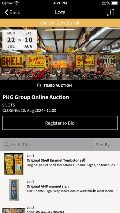 PHG Group Auctions Screenshot