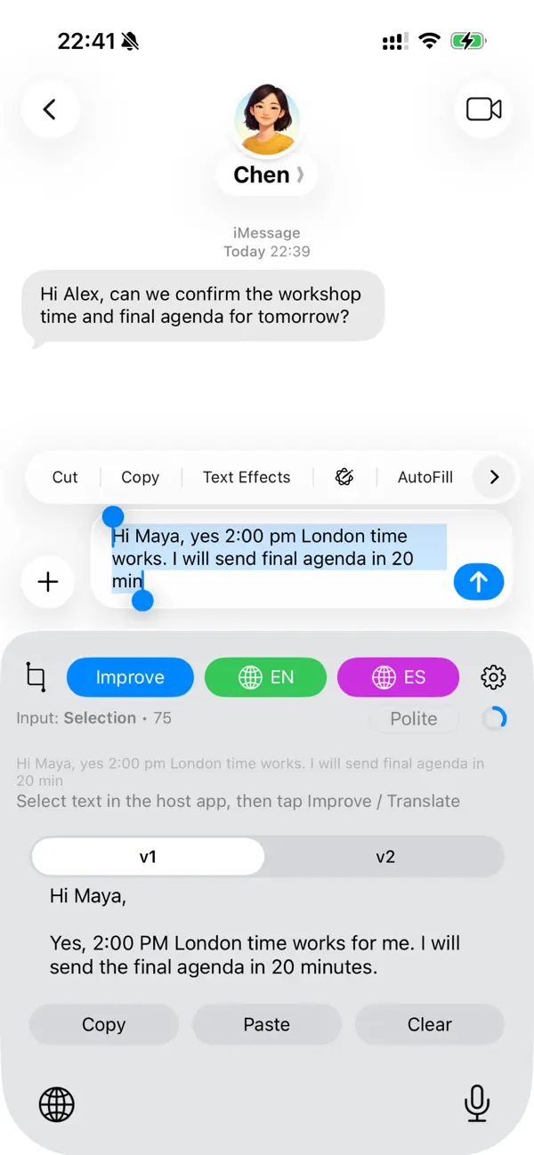 Screenshot #1 pour AI Refine Keyboard