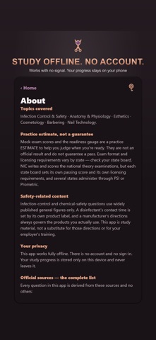 Esthetician State Board Exam iPhone screenshot