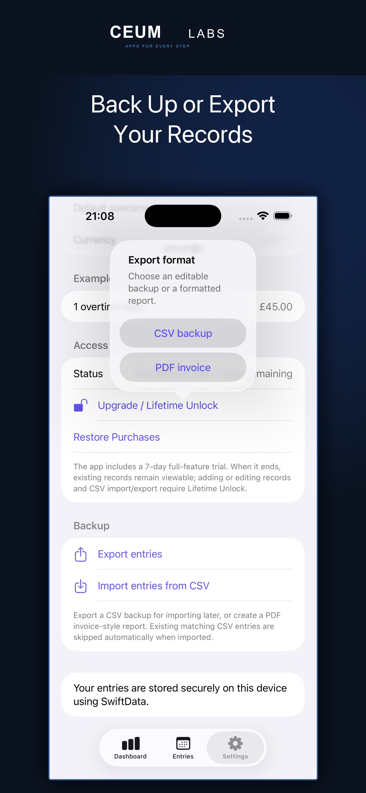 Screenshot 4 of Overtime Tracker: Hours