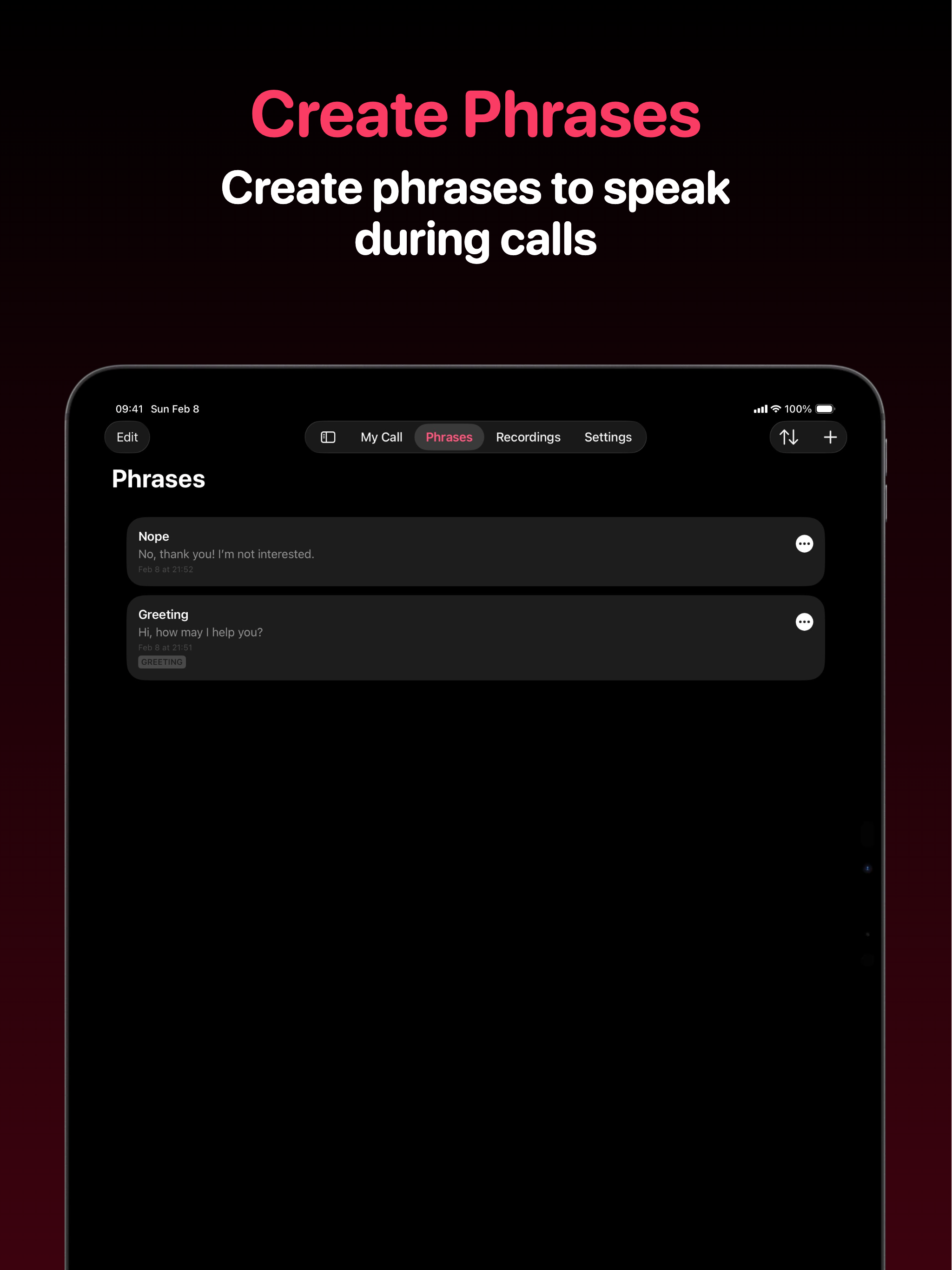 Call Speaker - Type to Talk