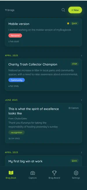my BragBook screenshot 2
