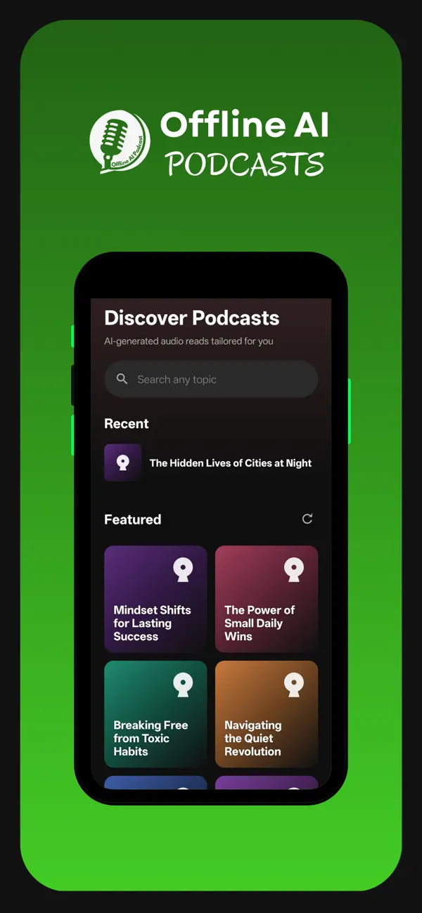 Screenshot #1 pour Offline AI Podcast