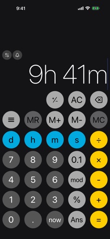 Time Calculator × iPhone screenshot