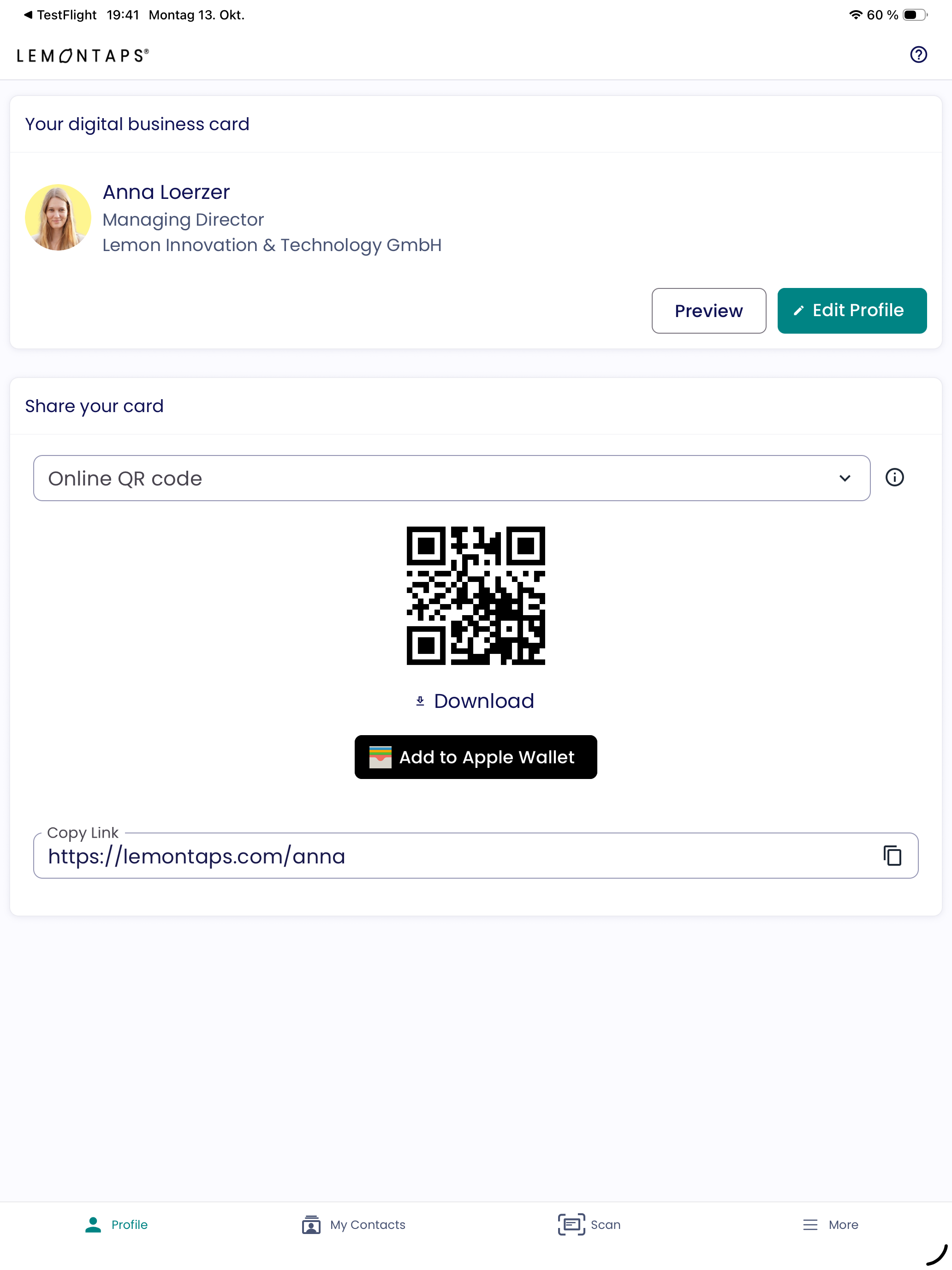 Lemontaps Business Card screenshot 6