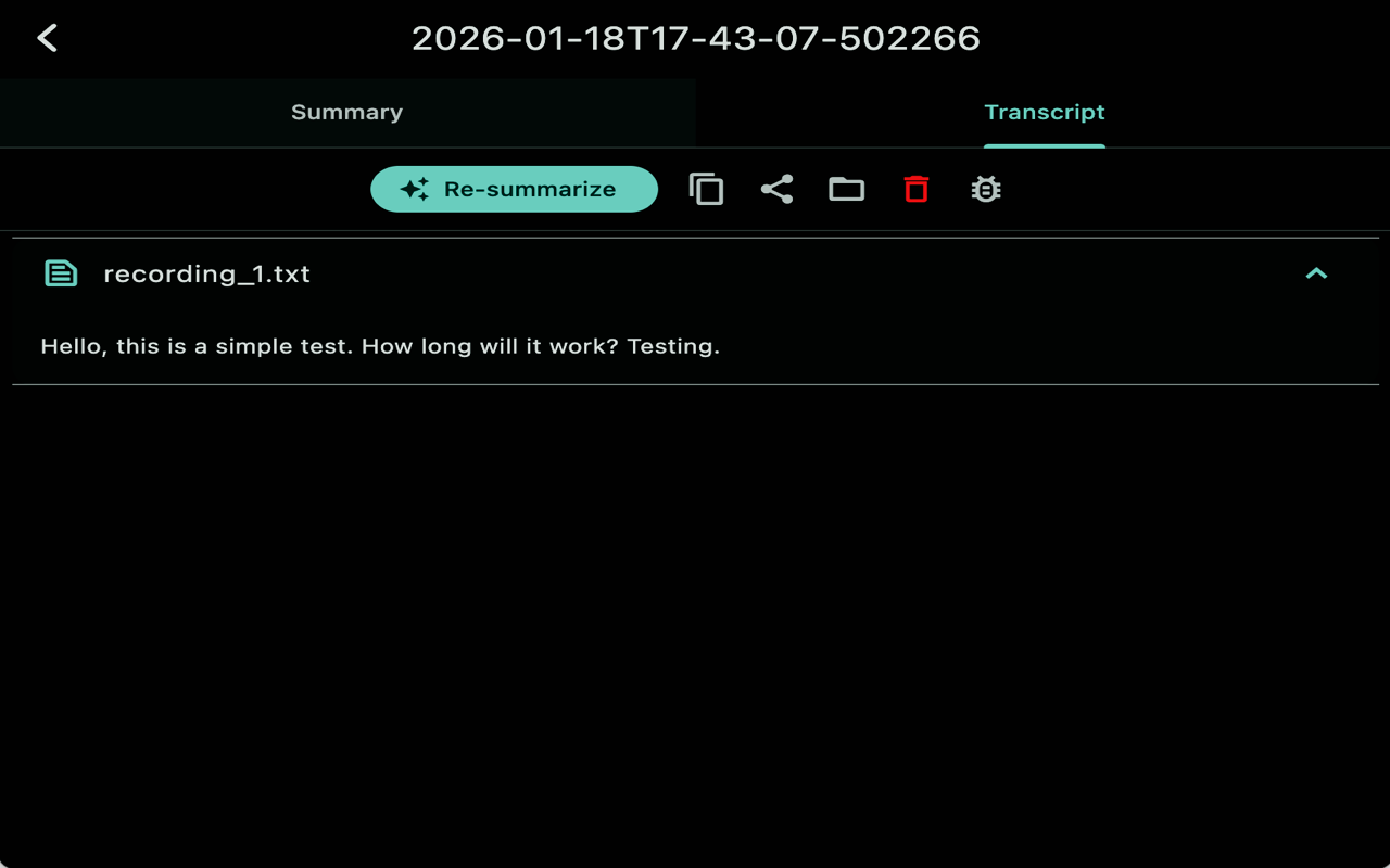 Record and Summarize